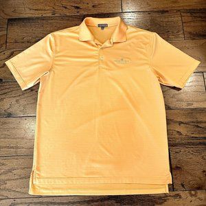 Large EUG Men's Orange Peter Millar Summer Comfort Polo Indian Wells Golf Resort